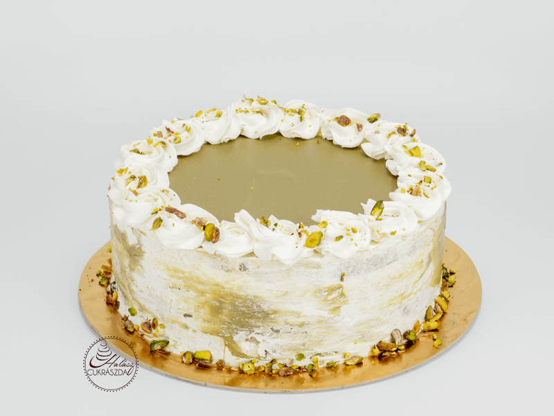 Fehércsokis-pisztáciás mousse torta - Halász Cukrászda - Szerencs